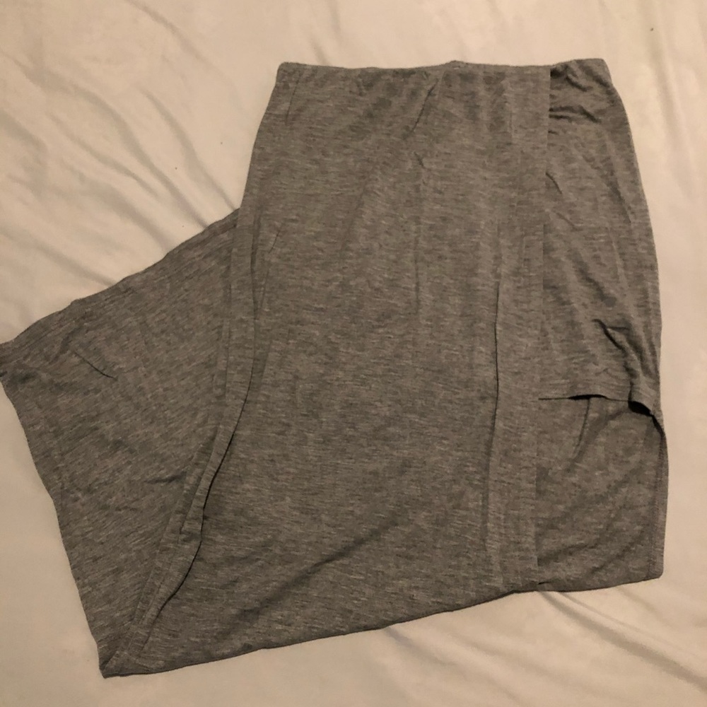 Soft gray midi skirt
